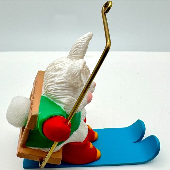 Hallmark 1991 Keepsake Ornament Ski Lift Bunny Handcrafted Julia Lee QX5447 - Picture 10 of 14